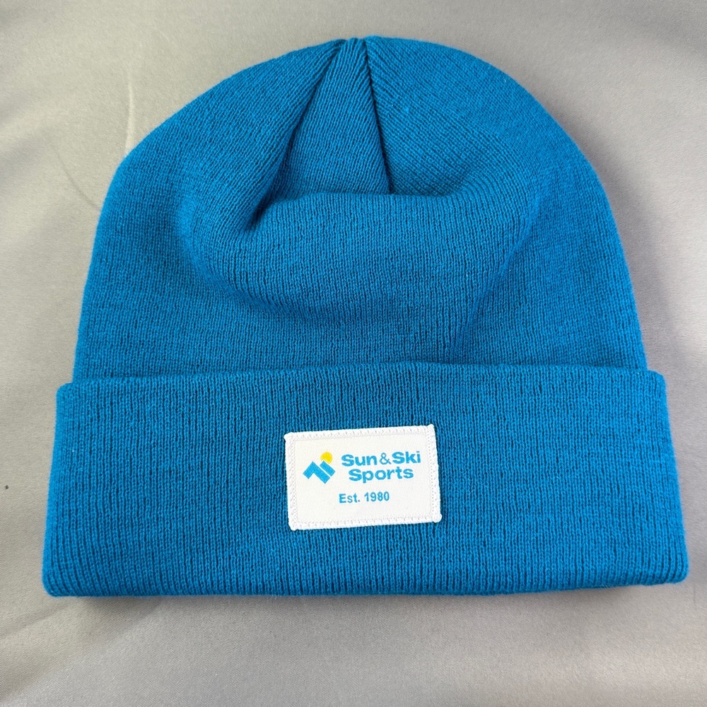 Sun & Ski‎ Sports Blue Knit Beanie Hat Acrylic Made in Canada 🇨🇦